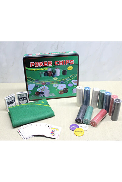 magicool Poker Game with Metal Box, 500 Chips and 2 Playing Card Sets Alk3540