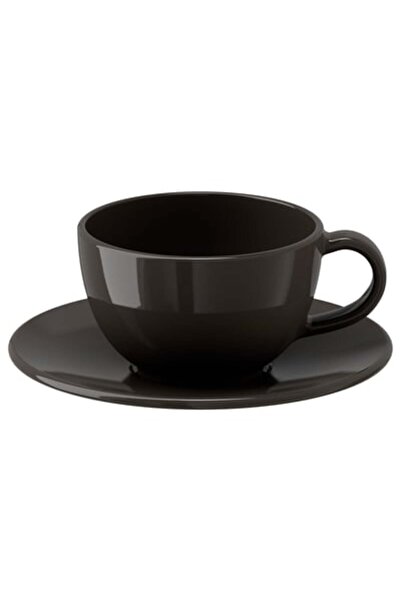 IKEA FÄRGKLAR Cup with saucer, matt light turquoise, 25 cl