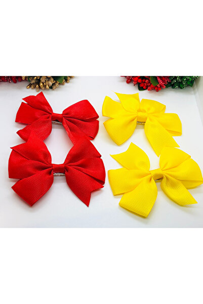 İnDerin Agrafă de păr cu panglică grosgrain 4 bucăți agrafe 8 cm