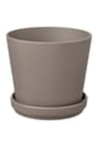 IKEA MUSKOTBLOMMA Plant pot with saucer, in/outdoor terracotta, 15 cm