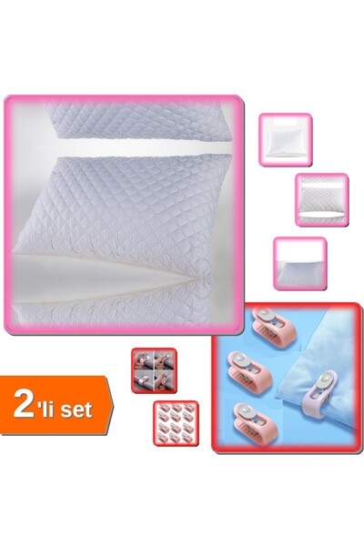 HerEveOyuncak 2 Adet Yastık Koruyucu Alez 50x70 cm + 4 Adet Yorgan Kılıfı Sab...