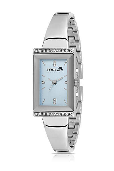 Polo Air Luxury Stone Cuff Women's Wristwatch Silver Blue Color Pl-1566B5X