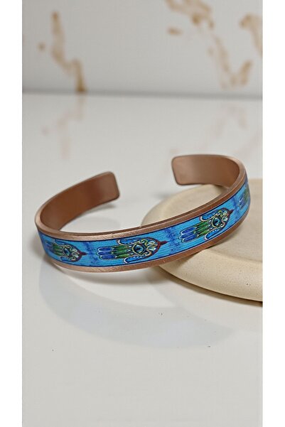arzela Copper Bracelet Ethnic Pattern Stylish Design Width 1cm Thickness 2mm