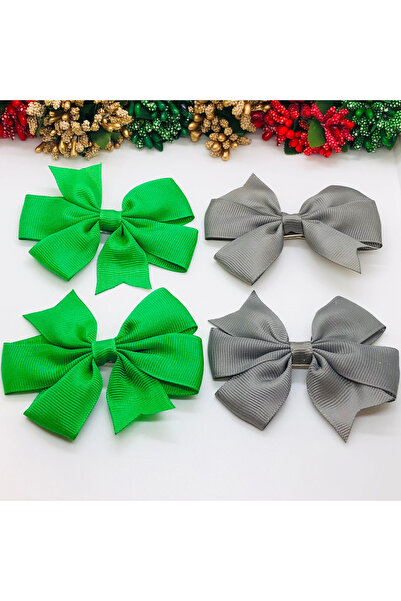 İnDerin Agrafă de păr cu panglică grosgrain 4 bucăți agrafe 8 cm