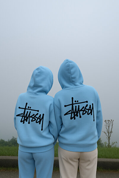 CLASSY.MODA Hanorac unisex cu combinație dublă supradimensionat 3 fire din țe...