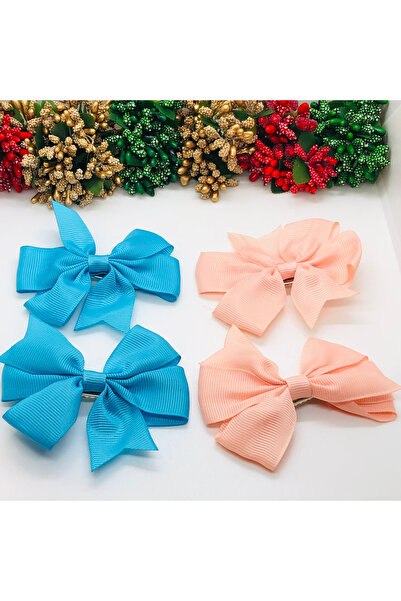 İnDerin Agrafă de păr cu panglică grosgrain 4 bucăți agrafe 8 cm