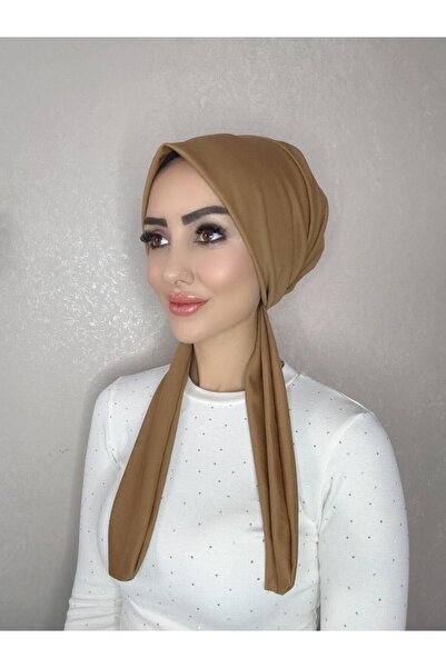 OykumBone Karamel dört mevsim kullanıma uygun düz pamuk şal eşarp