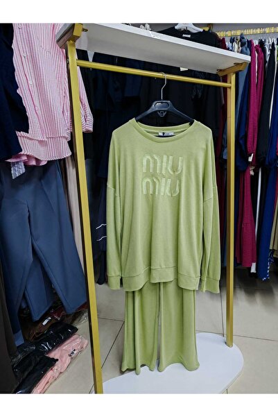 Sabase Embroidered Patterned Fabric Sweatshirt Set