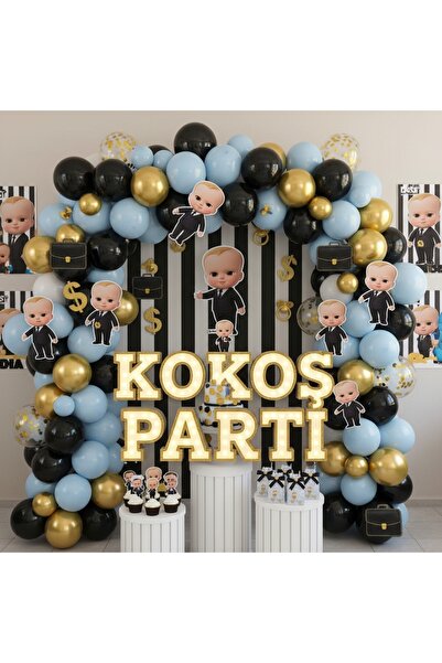 Kokoş Parti Patron Bebek Temalı Doğum Günü Balon Seti 50 Adet – Boss Baby Par...