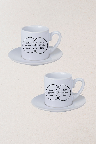 Ormira Konsept طقم فناجين قهوة تركية من دوبل هويو هويماما دينك بي مطبوع