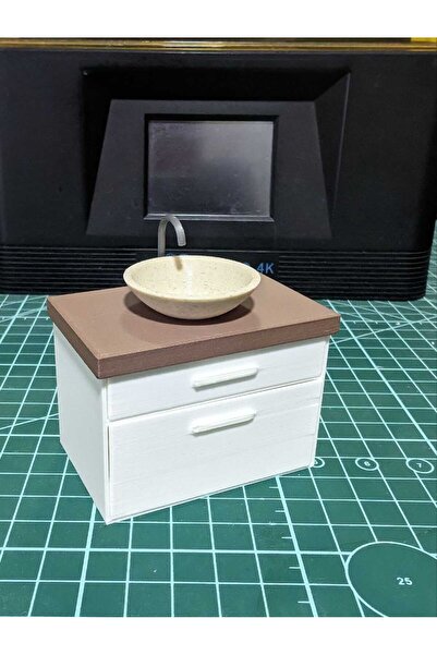 MOON SİRİUS MiniLav – 3D Baskı Dekoratif Lavabo Maketi-Bebek Evi Eşyası 4x6,4cm