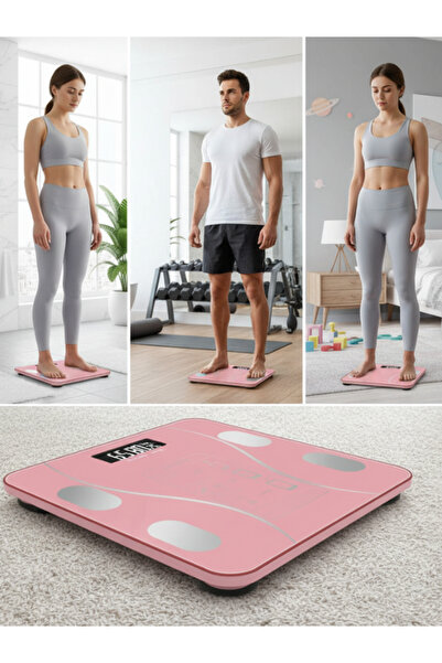 Arya Pembe Bluetooth Akıllı Tartı – 13 Fonksiyonlu Vücut Analizi | LCD Ekran ...