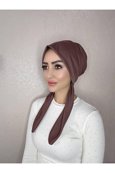 OykumBone Kahverengi dört mevsim kullanıma uygun düz pamuk şal eşarp