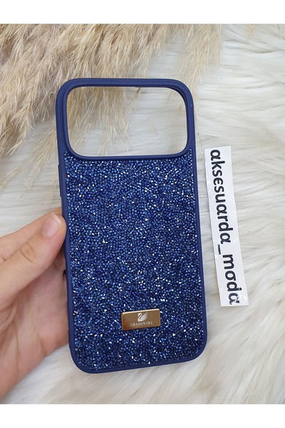 ZB Aksesuarda Moda حافظة فاخرة متوافقة مع آيفون 17 برو ماكس مزينة بأحجار سواروفسكي