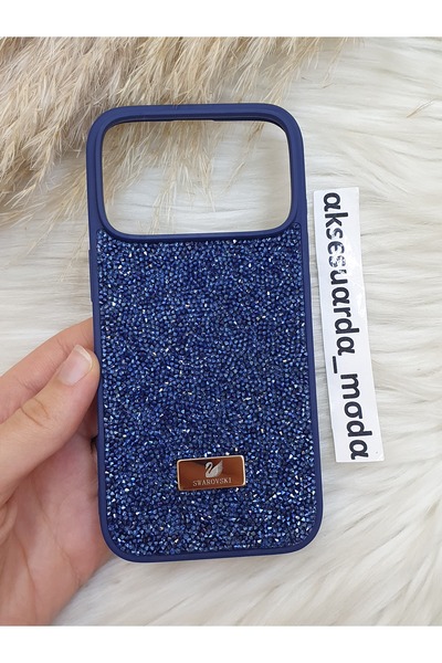 ZB Aksesuarda Moda حافظة فاخرة متوافقة مع آيفون 17 برو مزينة بأحجار سواروفسكي