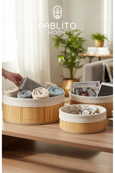 PABLITO HOME 3 LÜ BAMBU SEPET