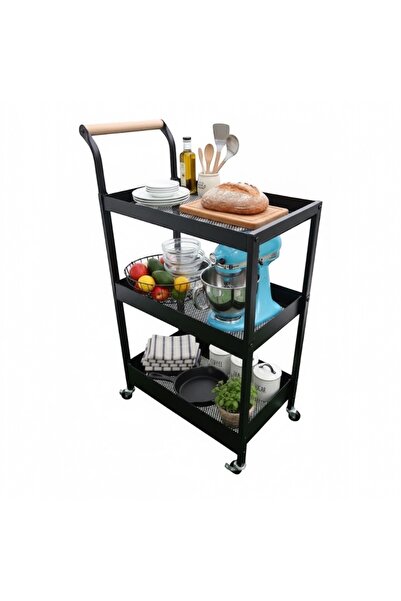 ABAREEK Three-tier metal storage cart, a versatile piece of furniture used for storage and organization throughout the home.