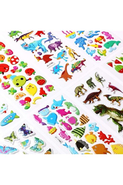 Generic 550 3D Puffy Stickers for Kids 22 Sheets Animals Trucks Dinosaurs Waterproof Party Favors