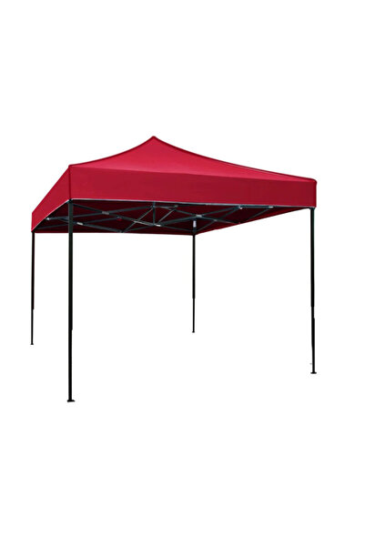 KlaussTech Pavilion Tent 3x4.5m Red Foldable Metal Frame For Yard, Garden, Events