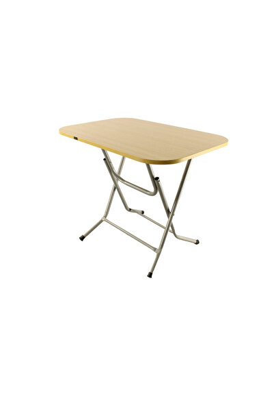 KlaussTech Folding Table, 50 x 80 cm, Wooden Top, Metal Frame, Light Weight, Brown