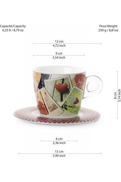Omada PLEXART Mugs and Cups Set of 2 Tea Mugs - Love