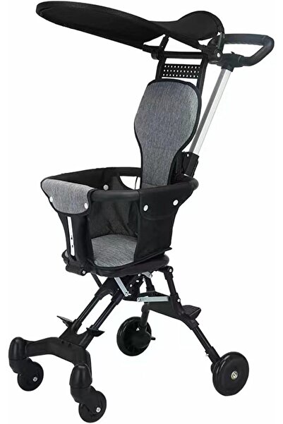 Twinkle Mart عربة أطفال خفيفة الوزن قابلة للطي، مقعد قابل للعكس، لون أسود