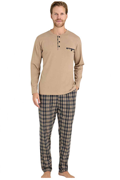 ALFA AKSESUAR 03 9223-Kly Men's Winter Pajama Set 100% Cotton