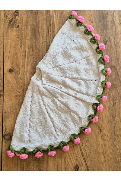 PİNA HEDİYELİK AKSESUAR El Örgüsü Buket Bebek Pelerin Düğmeli El İşi Bebek Pe...