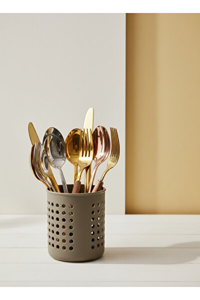 Hagen A+ Cylinder Cutlery Rack Countertop Serving Stand Upright Cutlery Organizer Holes for Water Drainage