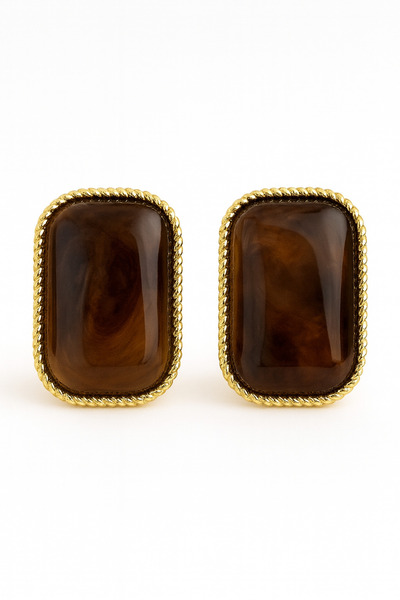 Vi store أقراط فولاذية على شكل زهرة الزنبق