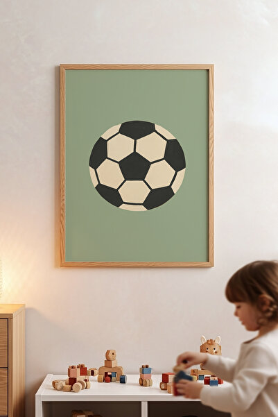 Posteria Spor Temalı Erkek Çocuk Odası Tablosu, Doğal Ahşap Çerçeve + Poster ...