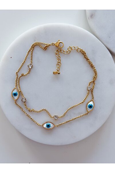 CHARMLUCKY Steel Eye-Heart 2-Piece Halhal