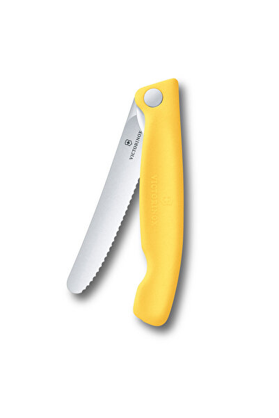Victorinox Folding Knife with Locking System 6.7838.FC1, Serrated Blade 11 cm, Lemon Yellow