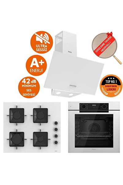 Ferre FryART & SilentArt Nima /Sessiz Beyaz Ankastre Set ( D087-SA + QEP63CB ...