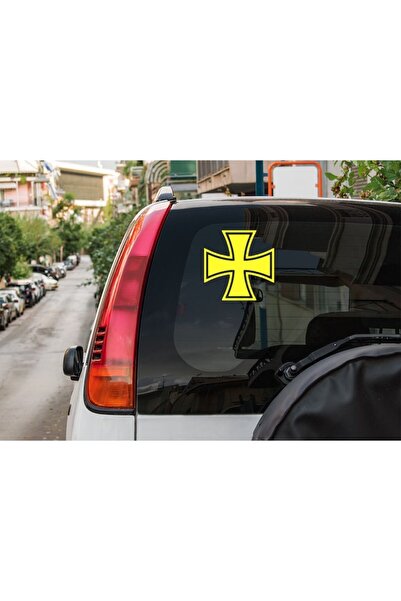 Oracal Car sticker ''Cross'', 15x15 cm, yellow