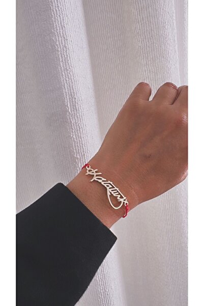 MeLunam Gold Renk Ayarlanabilir Model Kırmızı İp ATATÜRK İmza Bileklik