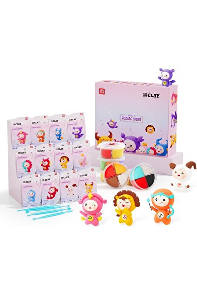 Twisoo Loufor Air Dry Clay Kit for Kids – 12 Colors DIY Modeling Clay Set (Zodiac signs)