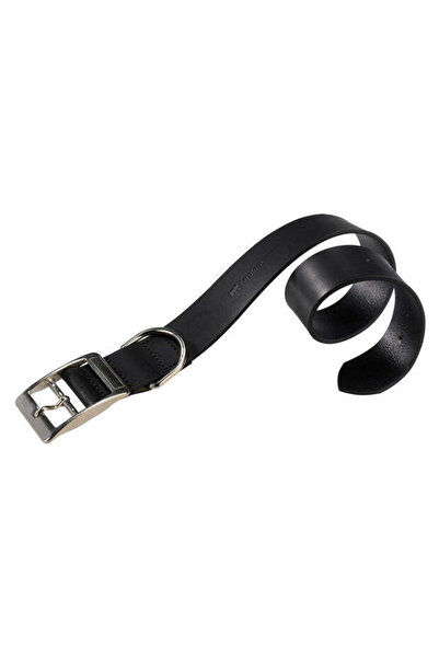 Ferplast طوق كلب من الجلد الطبيعي C، اللون: أسود، الأبعاد: 27-35 سم × 15 مم