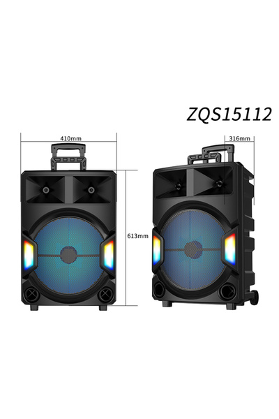 singe 15 Inch Amplifier Speakers RGB AUX Multi-Function Big Power Battery Trolley Speaker - 2000W