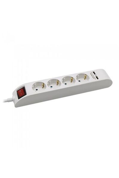 KlaussTech 4-Way Extension Cord With Switch And 2 USB Ports