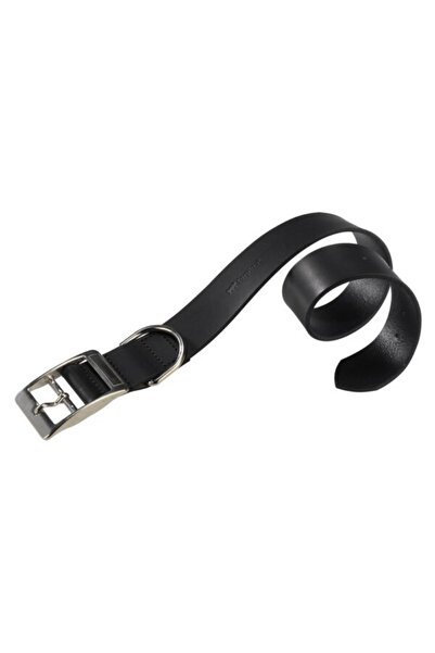 Ferplast طوق كلب من الجلد الطبيعي C، اللون: أسود، الأبعاد: 35-43 سم × 20 مم