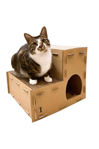 Other Stâlp de zgâriat din carton STAIRS pentru pisici, adăpost solid și rezistent, scară pentru pat