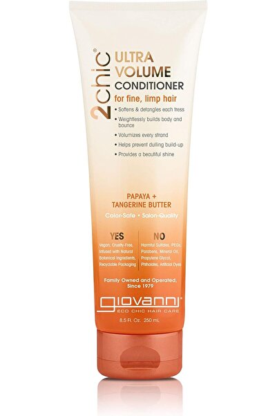 Giovanni 2chic Ultra Volume Conditioner, 8.5 Fl Oz (250 ml) – Papaya & Tangerine, for Fine Hair
