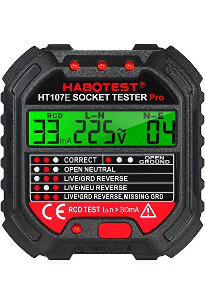 EACAM GFCI Outlet Tester with Voltage Display 90-250V Socket Tester HT107E
