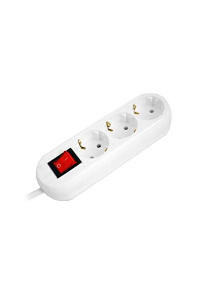 KlaussTech 3-Outlet Extension Cord 2m with Integrated Switch