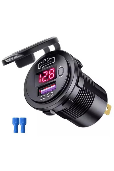 Vtk Car cigarette lighter socket with USB and type C QC 3.0 PD 12 V/24 V