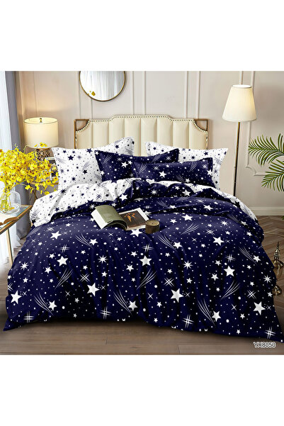 FIONNA.RO Lenjerie De Pat Finet 1 Persoana - Bleumarin Cu Stele