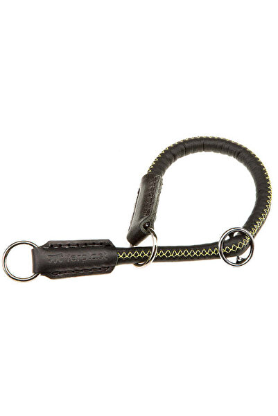 Ferplast طوق نصف خانق للكلاب مصنوع من الجلد البيئي، اللون: أسود، الأبعاد: 35 ...