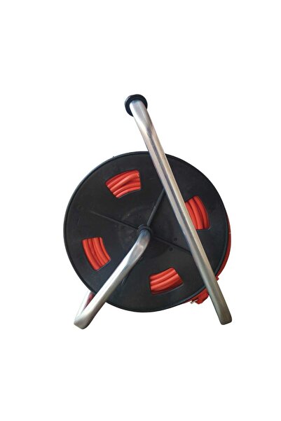 KlaussTech Extension cord, electrical cable on reel black / orange, 50 meters