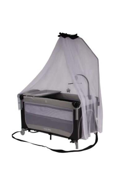 Genrric سرير متعدد المواصفات مع طاولة تغيير وناموسية، مقاس 120×60